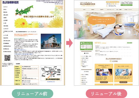 診療内容を訴求するためにリニューアルした事例